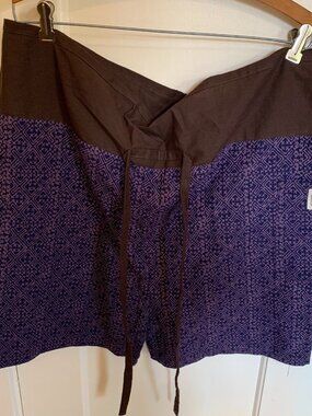 Chang Mai Thailand Cotton Fisherman Shorts Blue Lightweight Tie-on One Size Boho